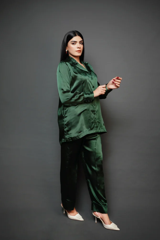 Women Natural Silk Full Sleeves Pajama Set - Image 2