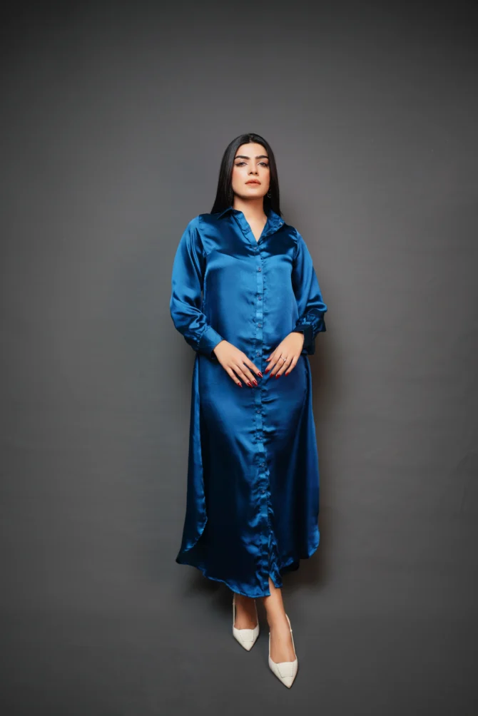 Royal Blue Long Silk Dress